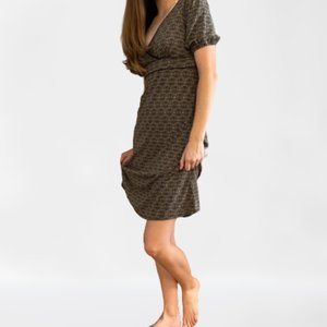 Ann Taylor LOFT Batik Print Brown Dress